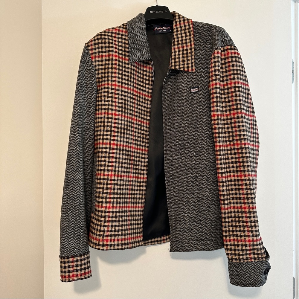 Rowing Blazers Collared Zip Jacket Herringbone & Gun Check